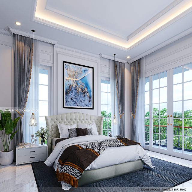 Desain Kamar Tidur Anak Rumah Klasik 2 Lantai Mr. MHD di Kenya