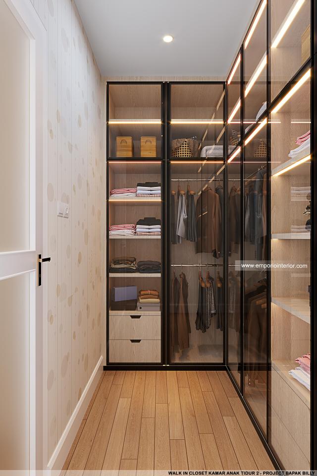 Desain Walk In Closet Kamar Tidur Anak 2 Rumah Klasik 2 Lantai Bapak BLL di Manado, Sulawesi Utara