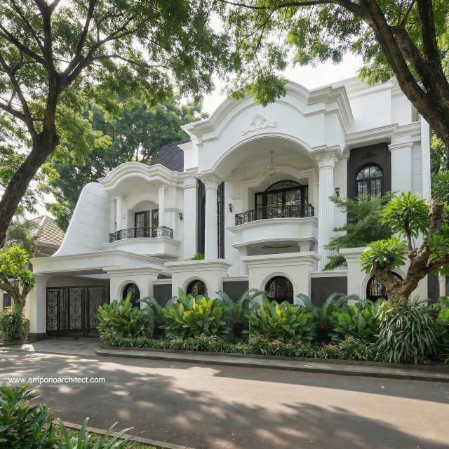 Desain Rumah Klasik 2 Lantai Ibu LSM 2305 di  Cibubur, Jakarta Timur