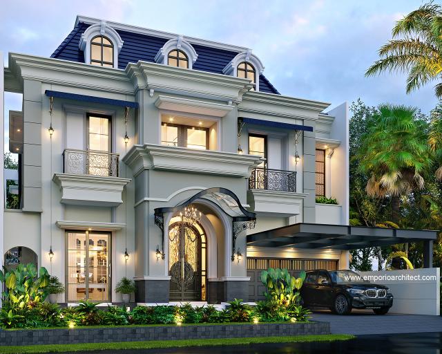 Video Desain Rumah Klasik 2 Lantai Ibu CRL II 1195 di  Surabaya