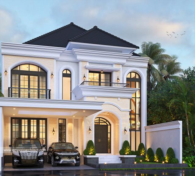 Video Desain Rumah Klasik 2 Lantai Ibu FNY 1425 di  Surabaya