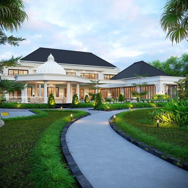 Desain Tampak Belakang Rumah Klasik 2 Lantai Bapak ACN di Pontianak