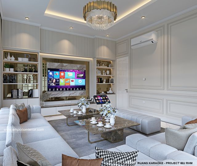 Desain Ruang Karaoke Rumah Klasik 2 Lantai Ibu RHM di Kalimantan Selatan