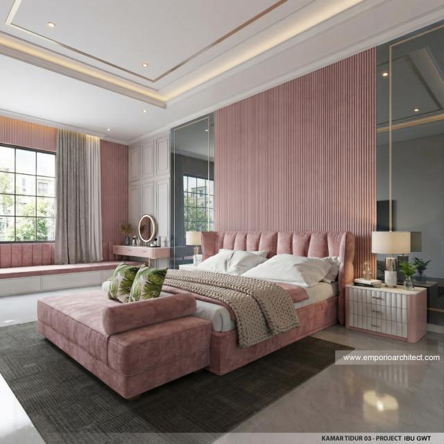 Desain Kamar Tidur 3 Rumah Klasik 2 Lantai Ibu GWT di Jambi