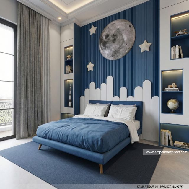 Desain Kamar Tidur 1 Rumah Klasik 2 Lantai Ibu GWT di Jambi