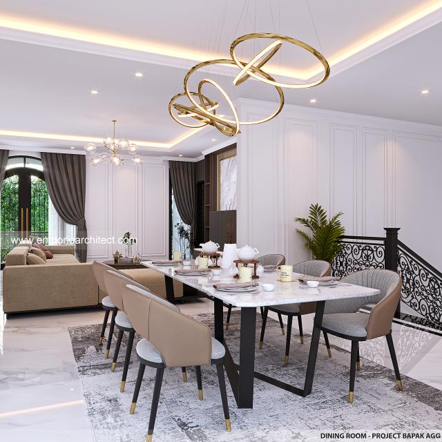 Desain Ruang Makan Rumah Klasik 2 Lantai Bapak AGG di Tebet, Jakarta Selatan