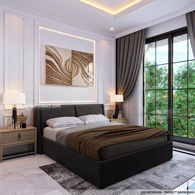 Desain Kamar Tidur Anak Rumah Klasik 2 Lantai Bapak AGG di Tebet, Jakarta Selatan