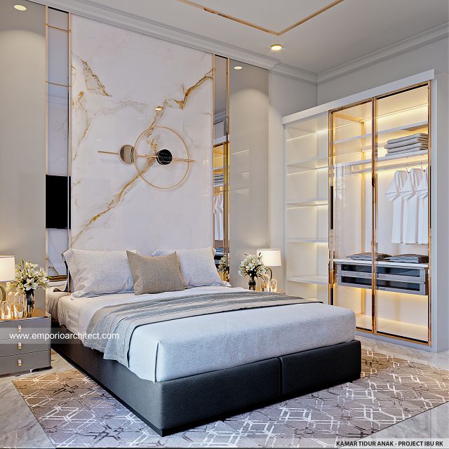 Desain Kamar Tidur Anak Rumah Klasik 2 Lantai Ibu RK di Surabaya