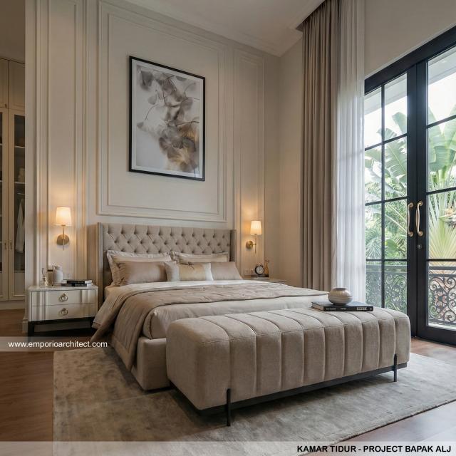 Desain Kamar Tidur Rumah Klasik 2 Lantai Bapak ALJ di Kalimantan Timur