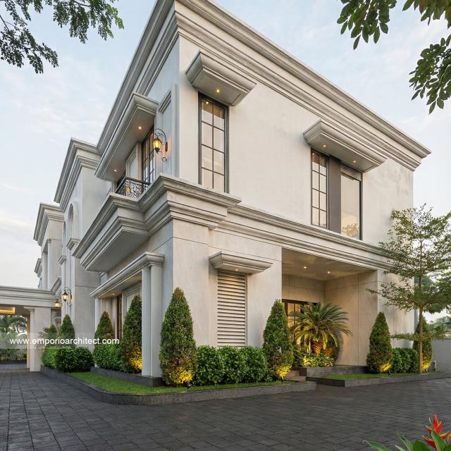 Desain Tampak Samping 3 Rumah Klasik 2 Lantai Bapak ALJ di Kalimantan Timur