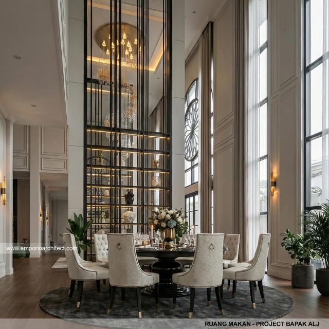 Desain Ruang Makan Rumah Klasik 2 Lantai Bapak ALJ di Kalimantan Timur