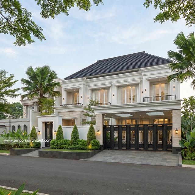 Desain Rumah Klasik 2 Lantai Ibu AT 2289 di  Jakarta Selatan