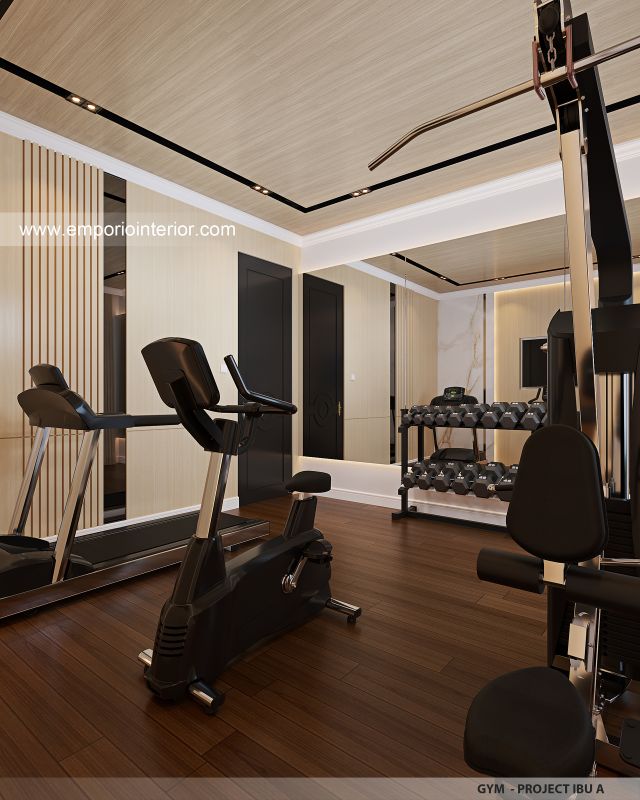 Desain Ruang Gym Rumah Mediteran Klasik 2 Lantai Ibu A di Lombok, Nusa Tenggara Barat