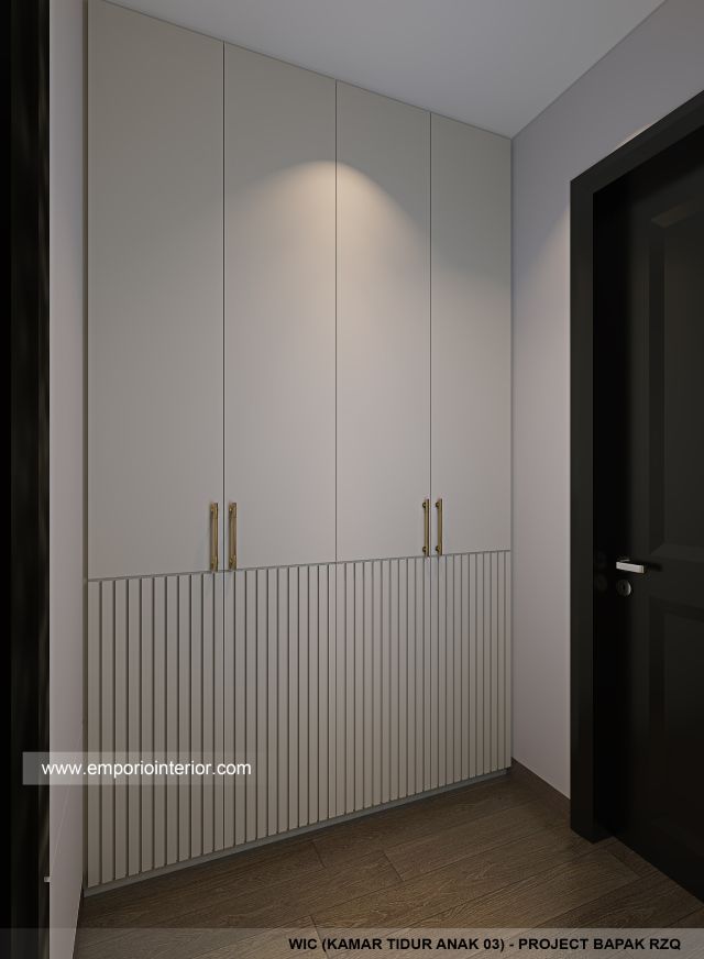 Desain WIC Kamar Tidur Anak 3 Rumah Klasik Mediteran 2 Lantai Bapak RZQ di Batang, Jawa Tengah