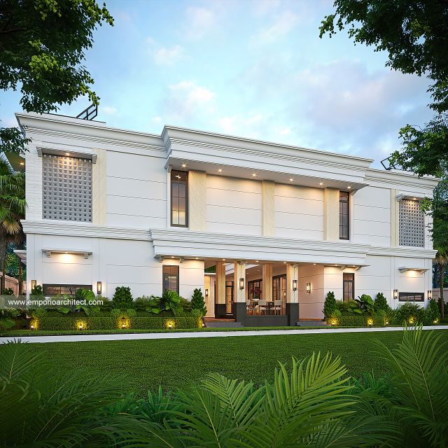 Desain Tampak Belakang Rumah Klasik 2 Lantai Bapak RGN di Palembang