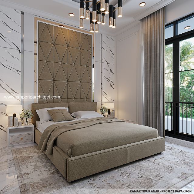 Desain Kamar Tidur Anak Rumah Klasik 2 Lantai Bapak RGN di Palembang