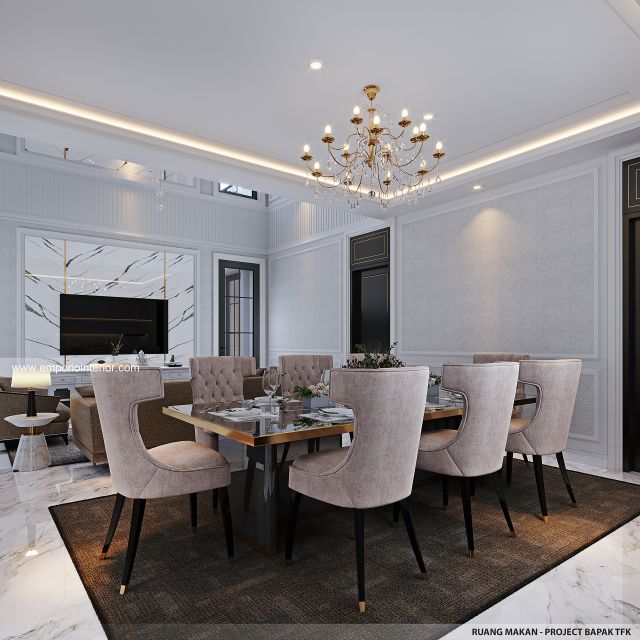 Desain Ruang Makan Rumah Klasik 2 Lantai Bapak TFK di Yogyakarta