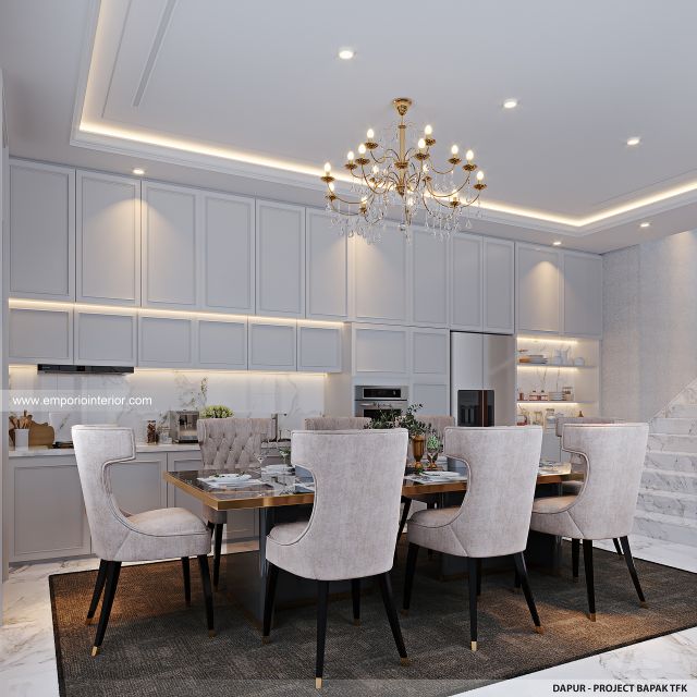 Desain Dapur Rumah Klasik 2 Lantai Bapak TFK di Yogyakarta