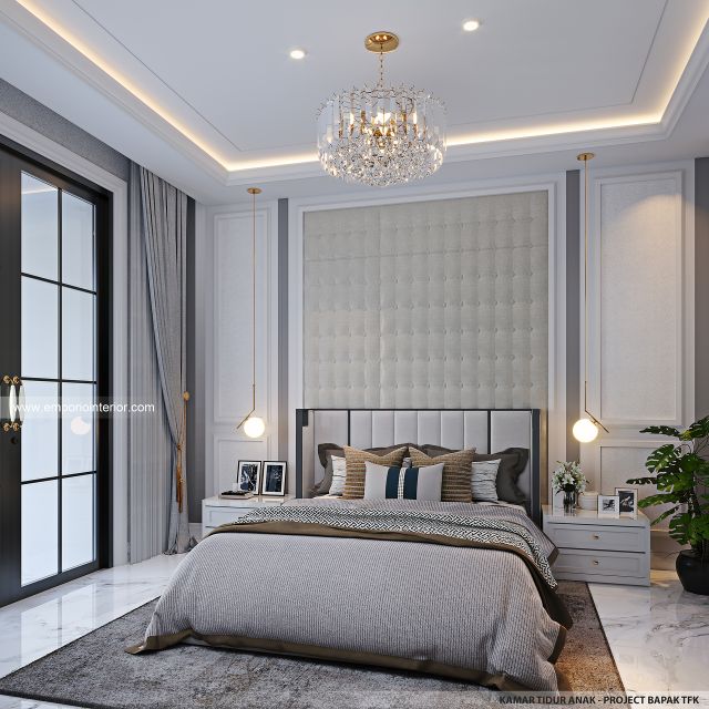 Desain Kamar Tidur Anak Rumah Klasik 2 Lantai Bapak TFK di Yogyakarta