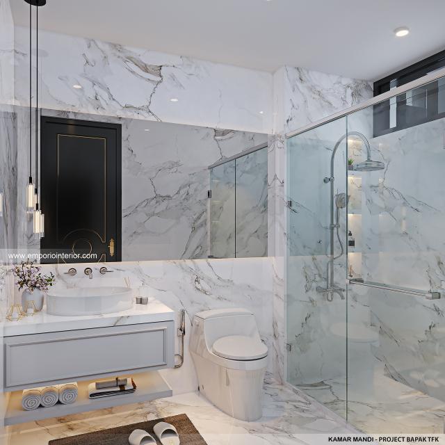 Desain Kamar Mandi Rumah Klasik 2 Lantai Bapak TFK di Yogyakarta