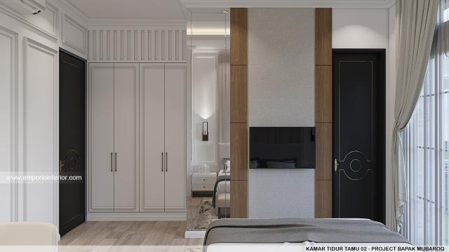 Desain Kamar Tidur Tamu 2 Rumah Klasik 2 Lantai Bapak Mubaroq di Jambi