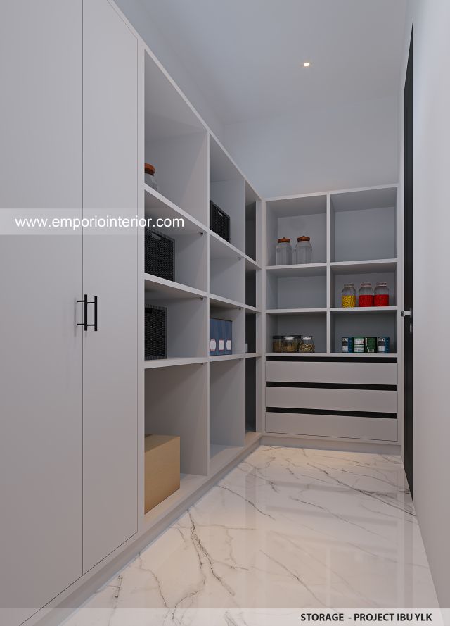 Desain Storage Rumah Klasik 2 Lantai Ibu YLK di Jakarta