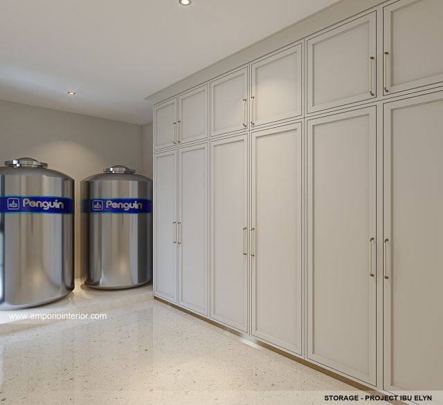 Desain Storage Rumah Klasik 2.5 Lantai Ibu ELN di Palembang
