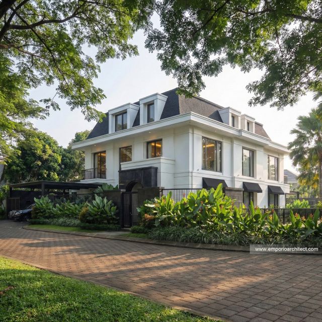 Desain Tampak Hook Rumah Klasik 3 Lantai Bapak E di Pasuruan, Jawa Timur