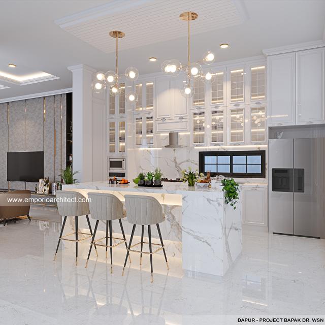Desain Dapur Rumah Klasik 3 Lantai Bapak dr. WSN di Denpasar, Bali