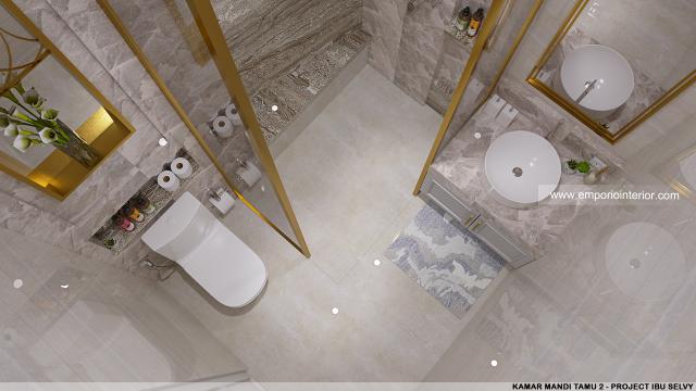 Desain Kamar Mandi Tamu 2 Rumah Klasik 3 Lantai Ibu SLV di BSD, Tangerang Selatan, Banten