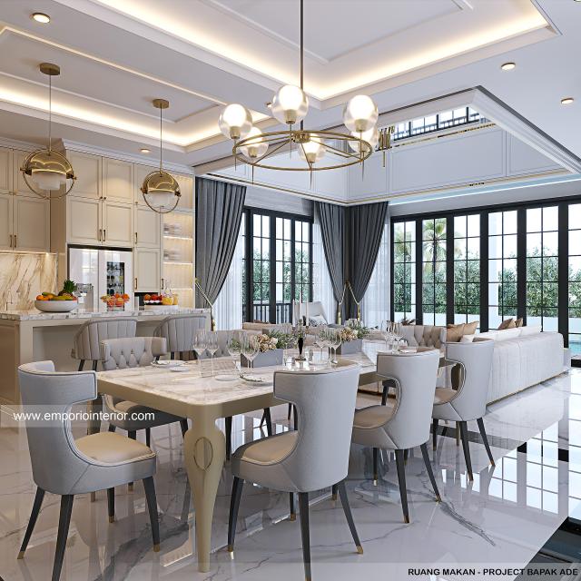 Desain Ruang Makan Rumah Klasik 3 Lantai Bapak AE di PIK, Jakarta Utara