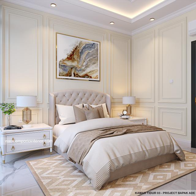 Desain Kamar Tidur 3 Rumah Klasik 3 Lantai Bapak AE di PIK, Jakarta Utara