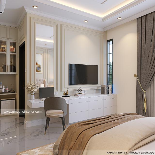 Desain Kamar Tidur 3 Rumah Klasik 3 Lantai Bapak AE di PIK, Jakarta Utara