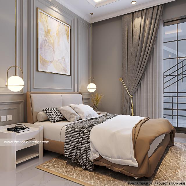 Desain Kamar Tidur 4 Rumah Klasik 3 Lantai Bapak AE di PIK, Jakarta Utara