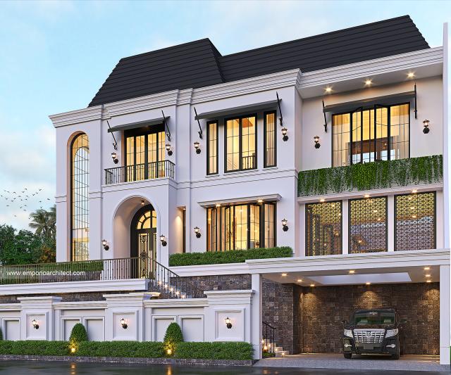 Video Desain Rumah Klasik 3 Lantai Ibu MRI 1341 di  Jakarta