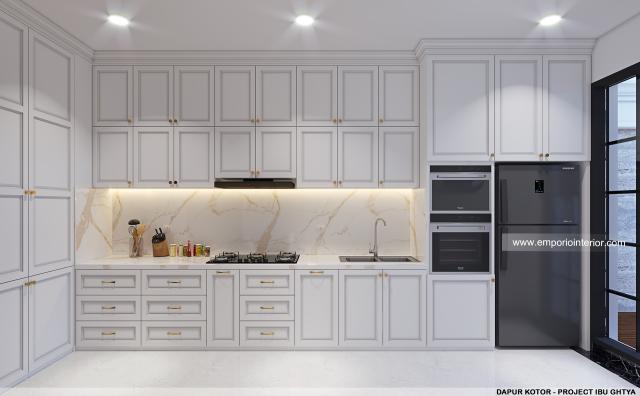 Desain Dapur Kotor Rumah Klasik 3 Lantai Ibu Ghyta di Jember, Jawa Timur