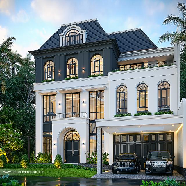Video Desain Rumah Mediteran Klasik 3 Lantai Bapak KLL 1493 di  Jakarta