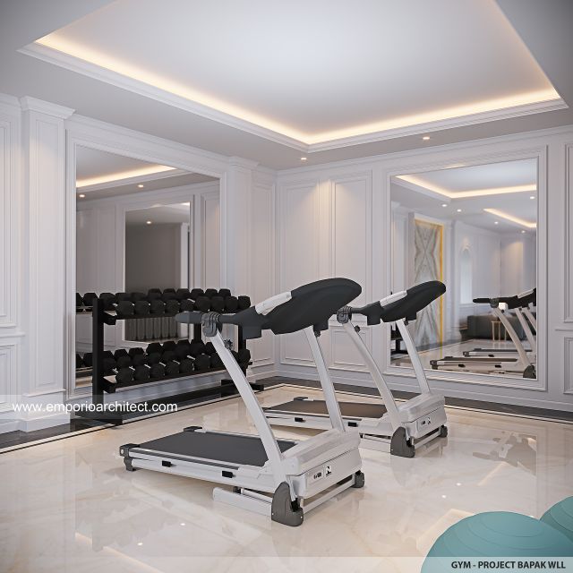 Desain Ruang Gym Rumah Klasik 4 Lantai Bapak WLL di PIK, Jakarta Utara
