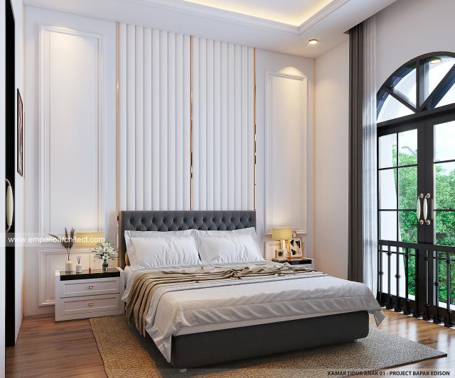 Desain Kamar Tidur Anak 1 Rumah Klasik 4 Lantai Bapak Edison di Medan