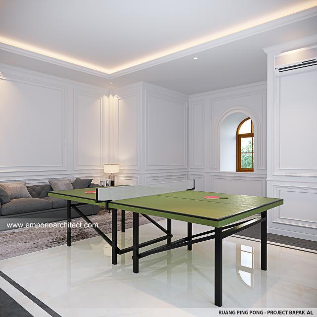 Desain Ruang Ping Pong Rumah Klasik 4 Lantai Bapak AL di PIK, Jakarta Utara