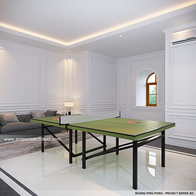 Desain Ruang Ping Pong Rumah Klasik 4 Lantai Bapak AO di PIK, Jakarta Utara