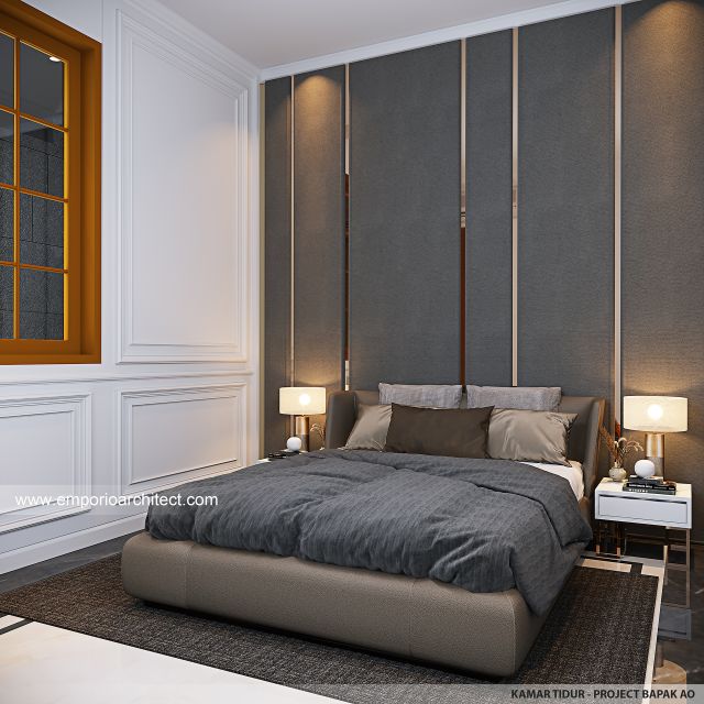 Desain Kamar Tidur Rumah Klasik 4 Lantai Bapak AO di PIK, Jakarta Utara