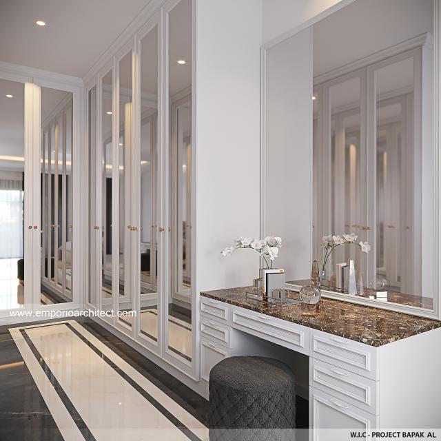 Desain Walk In Closet Rumah Klasik 4 Lantai Bapak AL di PIK, Jakarta Utara