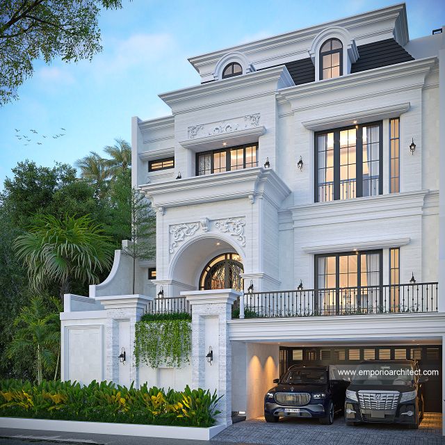 Video Desain Rumah Mediteran Klasik 4 Lantai Bapak SHJ 1799 di  Jakarta