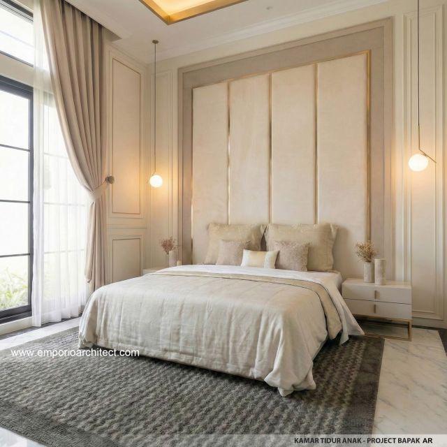 Desain Kamar Tidur Anak Rumah Klasik Mediteran 2 Lantai Bapak AR di Madura