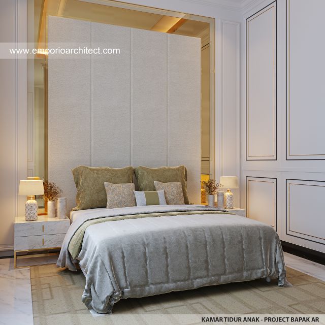 Desain Kamar Tidur Anak Rumah Klasik Mediteran 2 Lantai Bapak AR di Madura