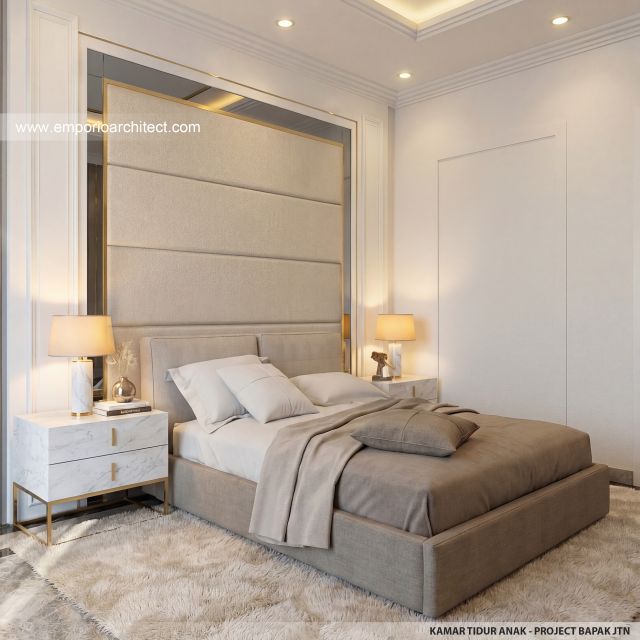 Desain Kamar Tidur Anak Rumah Klasik Mediteran 3 Lantai Bapak JTN di Alam Sutera, Tangerang Selatan