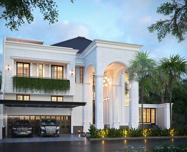 Video Desain Rumah Klasik Mediteran 3 Lantai Bapak TMM 1935 di  Jakarta Selatan
