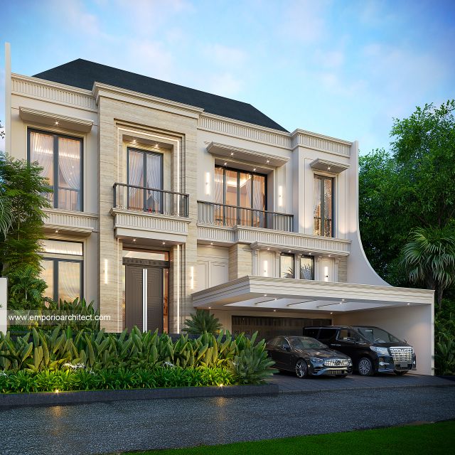 Video Desain Rumah Klasik Modern 2 Lantai Ibu ARL 1972 di  Jakarta