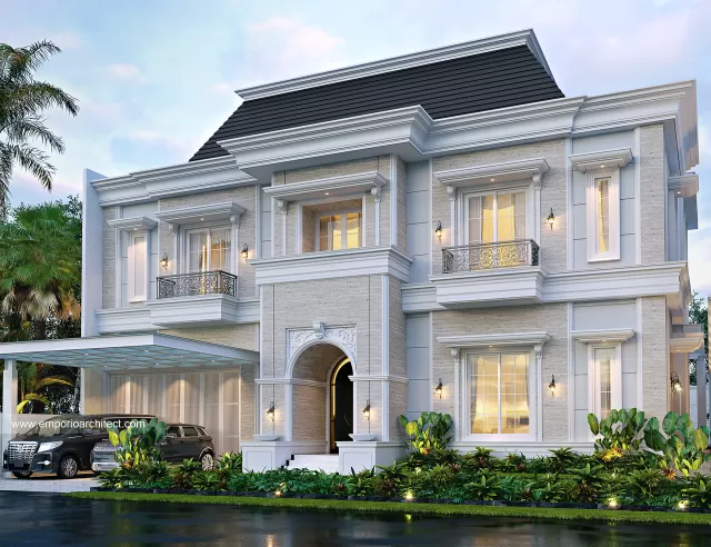Video Desain Rumah Klasik Modern 2 Lantai Bapak IGS 1398 di  BSD, Tangerang Selatan